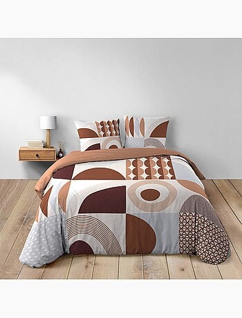 Parure de lit Motif géométrique terracotta