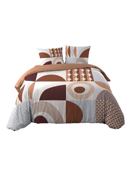 Parure de lit Motif géométrique terracotta - Kiabi