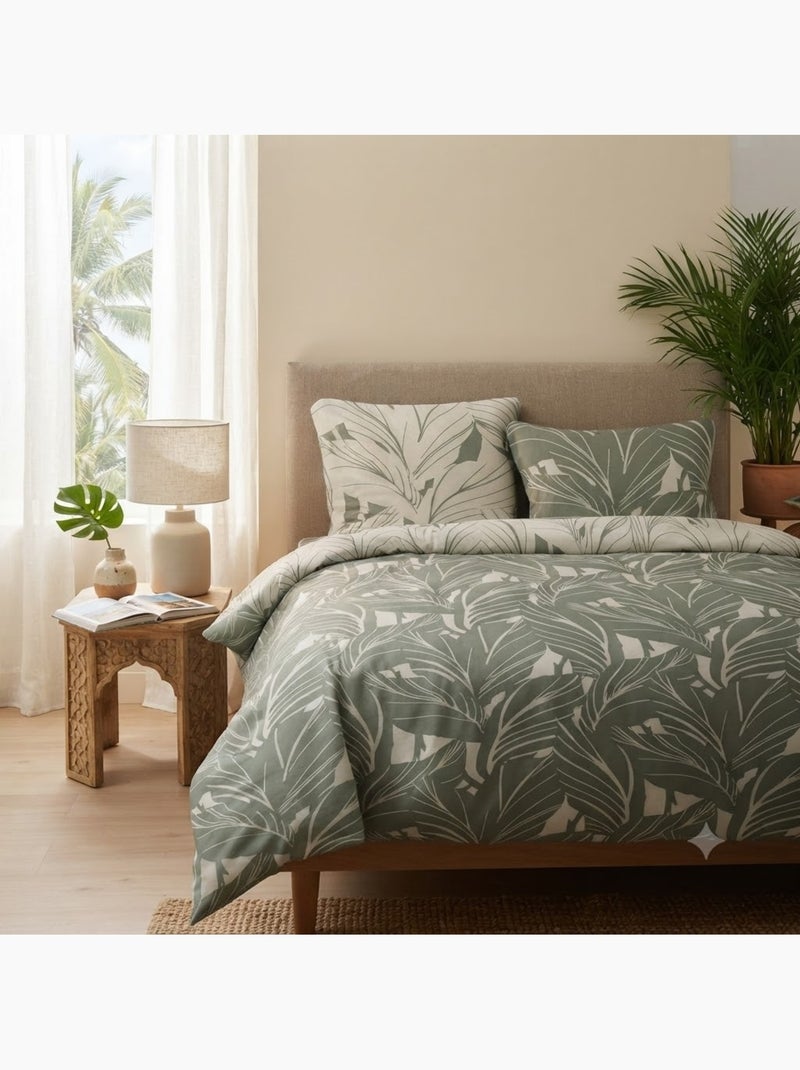 Parure de lit motif tropical Vert - Kiabi