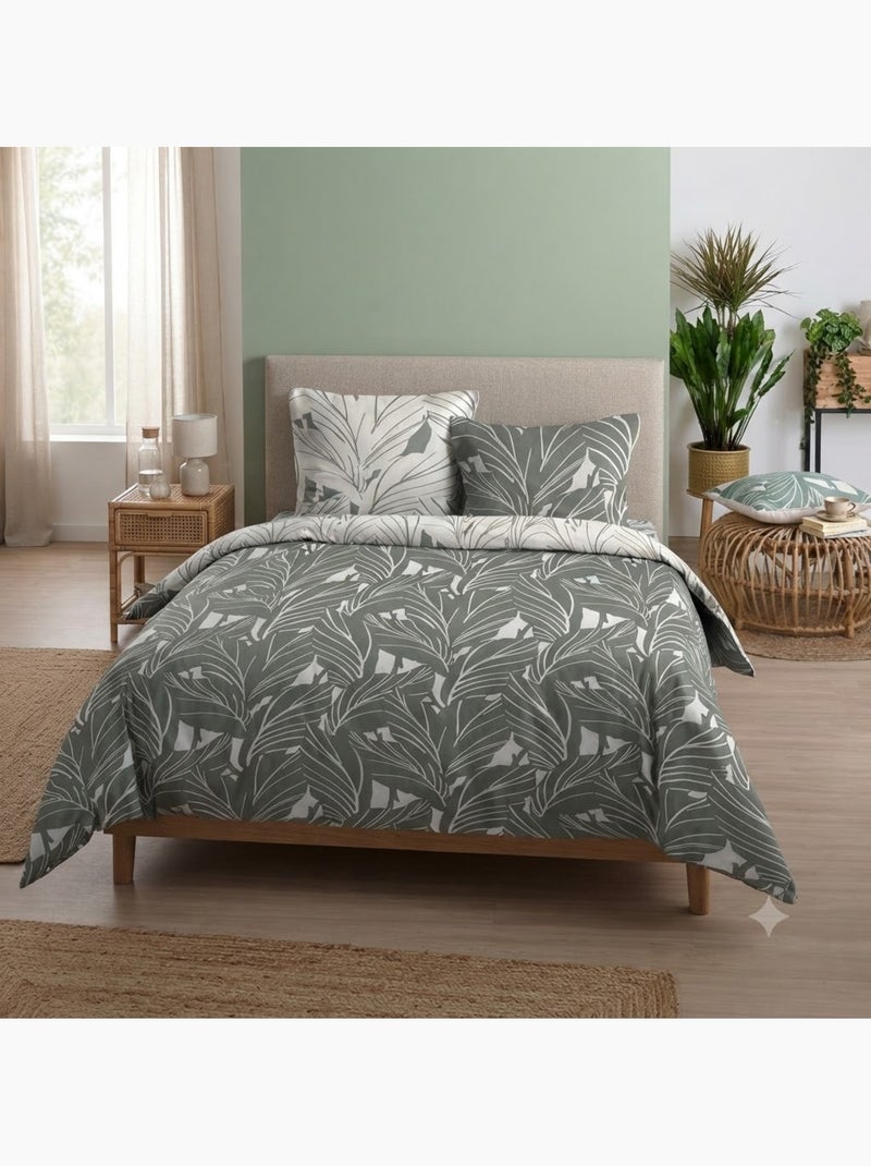 Parure de lit motif tropical Vert - Kiabi