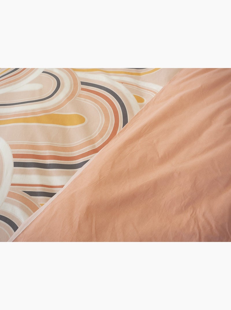 Parure de lit motifs arcs rétro - 100% coton 57 fils/cm² - 240x220 / multicolore Multicolore - Kiabi