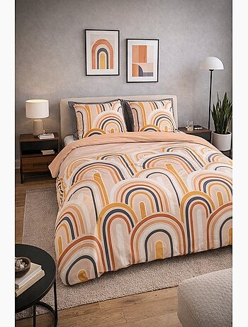 Parure de lit motifs ARCS rétro – 100% coton 57 fils/cm²