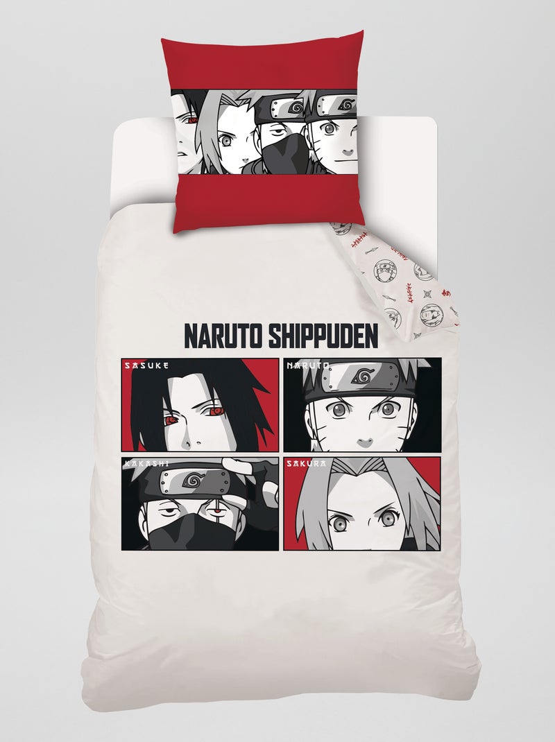 Parure de lit 'Naruto' - 1 personne Blanc/rouge - Kiabi