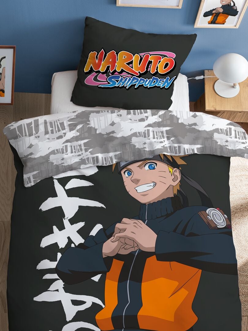 Parure de lit 'Naruto' - 1 personne Orange/Gris - Kiabi