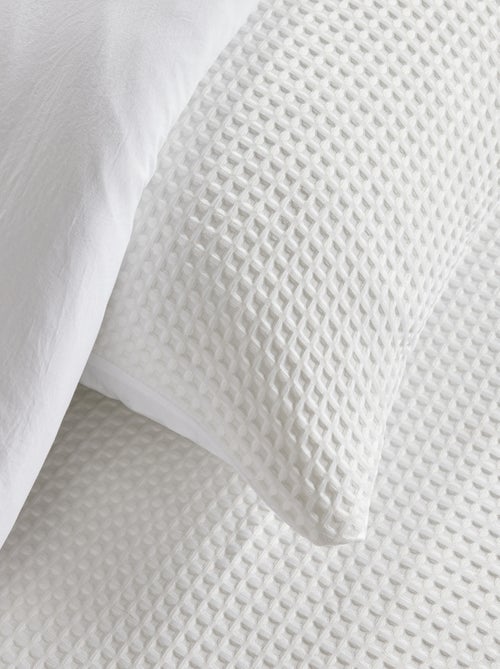 Parure de lit nid d'abeille uni ESSENTIAL - Kiabi