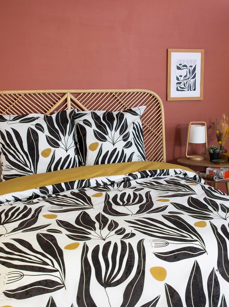 Parure de lit NOLIE coton Blanc Jaune - Kiabi
