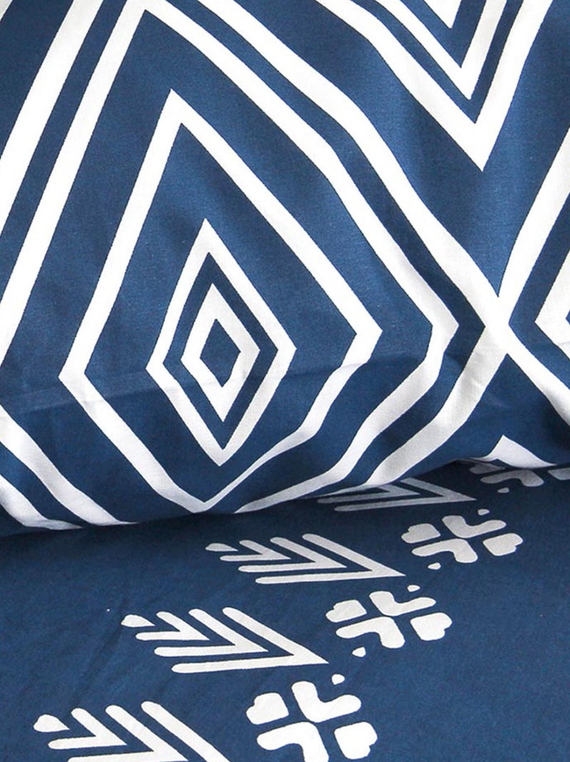 Parure de lit NORDA coton Bleu - Kiabi