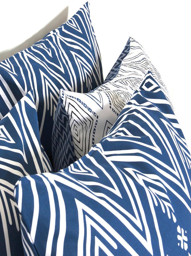 Parure de lit NORDA coton Bleu - Kiabi