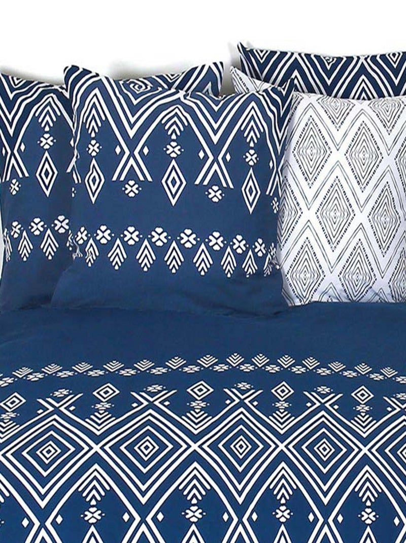 Parure de lit NORDA coton Bleu - Kiabi