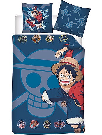 Parure de Lit One Piece 140x200 cm + Taie 63x63 cm 100% Polyester Réversible | Luffy & Équipage