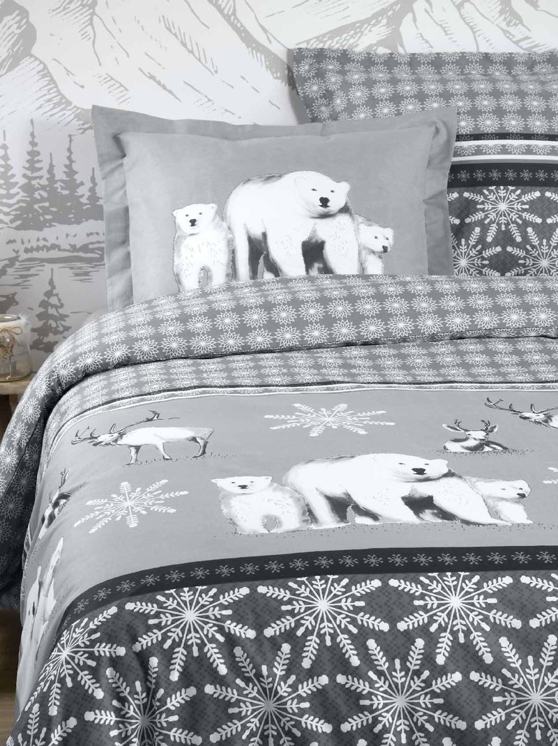 Parure de lit ours à la montagne Gris clair - Kiabi