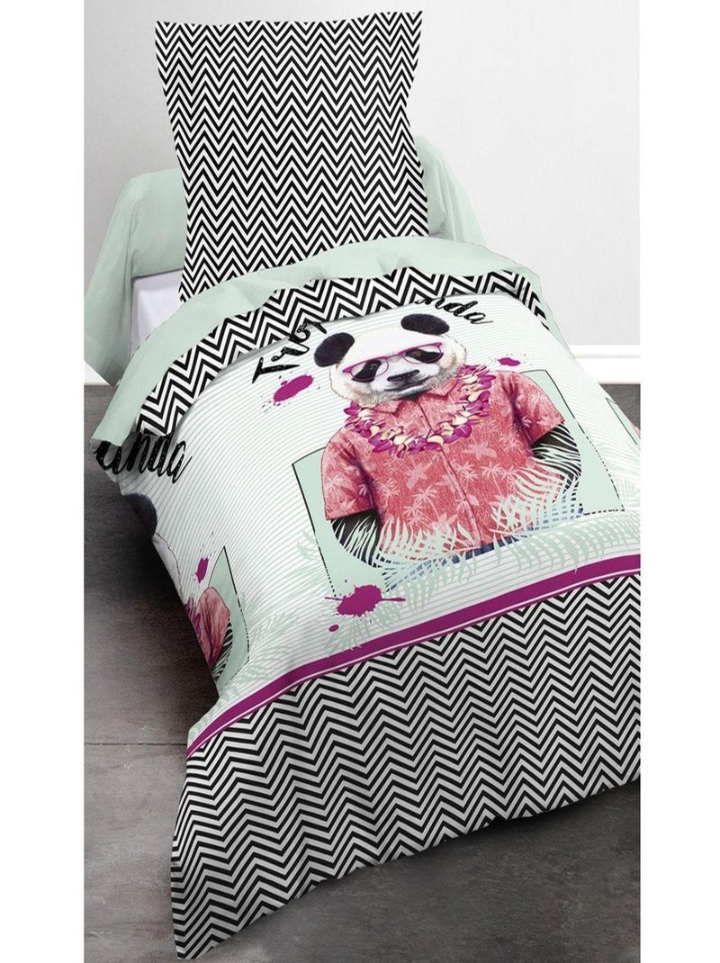 Parure de lit panda Noir Blanc - Kiabi