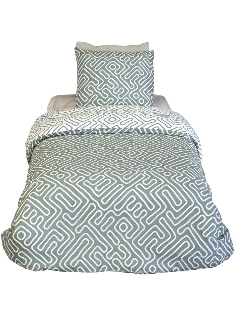 Parure de lit PARCHEMIN microfibre Vert - Kiabi