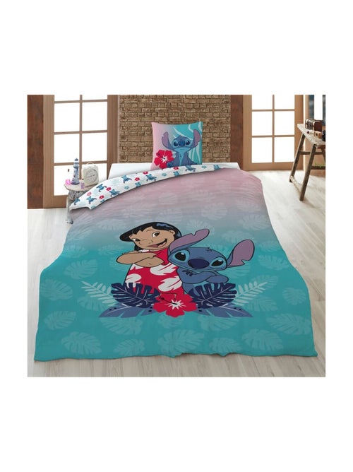 Parure de lit Parure de lit Lilo et Stitch - rose et bleu pastel  - 140x200 cm - Kiabi