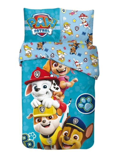 Parure de Lit Pat Patrouille Enfant, 100% Coton Oeko Tex, Imprimée Réversible, Lit 1 place, BRAVE - Kiabi