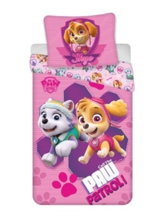 Parure de Lit Paw Patrol Skye – Housse de Couette 140x200 cm + Taie d'Oreiller – 100% Coton