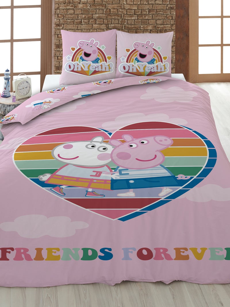 Parure de lit 'Peppa Pig' - 1 personne Rose - Kiabi