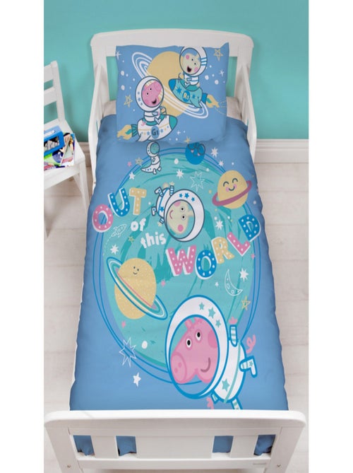 Parure de lit Peppa Pig et George -Out of This World- - 120 cm x 150 cm - Kiabi
