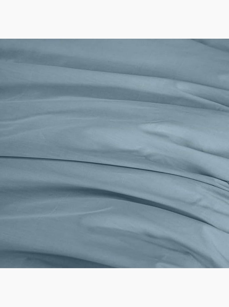 Parure de lit percale coton - 3 pièces Bleu - Kiabi
