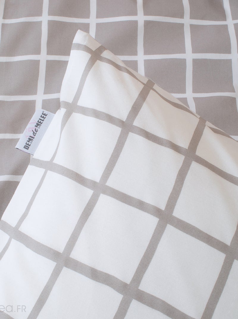 Parure de lit percale DDM MAX Taie 65x65 cm Gris - Kiabi