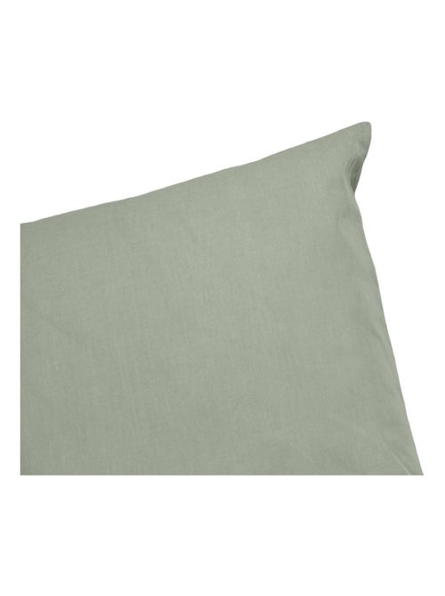 Parure de lit percale de coton 2 places sauge Skala - Kiabi Parure de lit percale de coton 2 places sauge Skala - Kiabi
