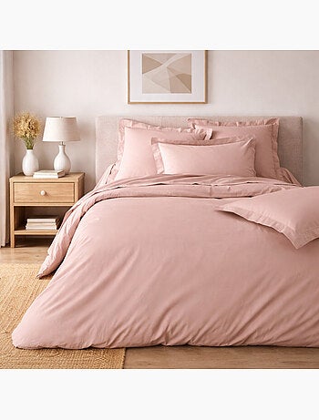 Parure de lit – Percale de coton 78 fils – Qualité Hôtel – 2 taies 63x63 cm