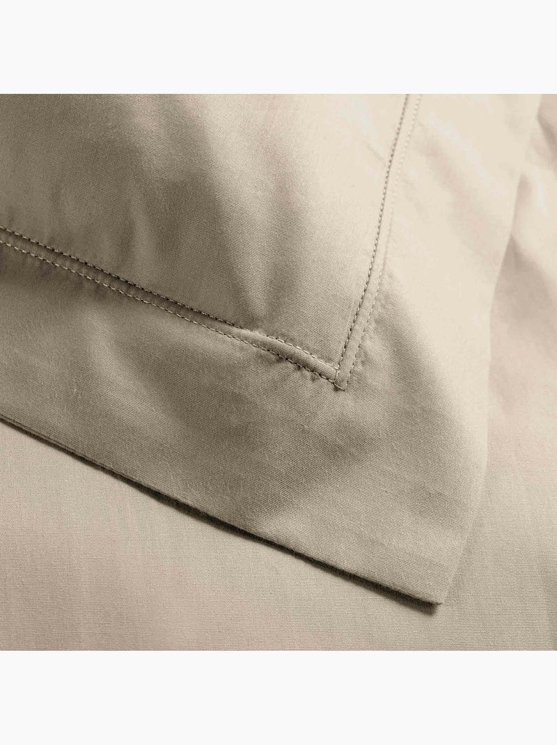 Parure de lit – Percale de coton 78 fils – Qualité Hôtel – 2 taies 63x63 cm Sable - Kiabi