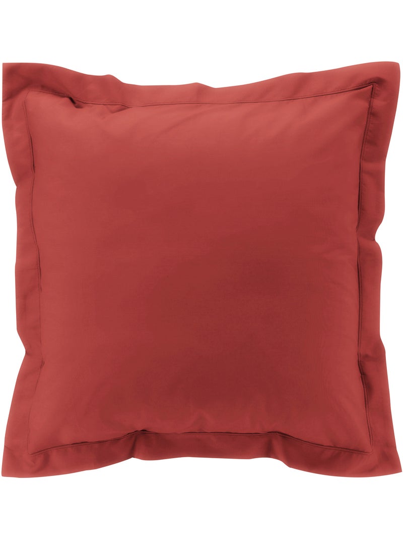 Parure de lit – Percale de coton 78 fils – Qualité Hôtel – 2 taies 63x63 cm Terracotta - Kiabi