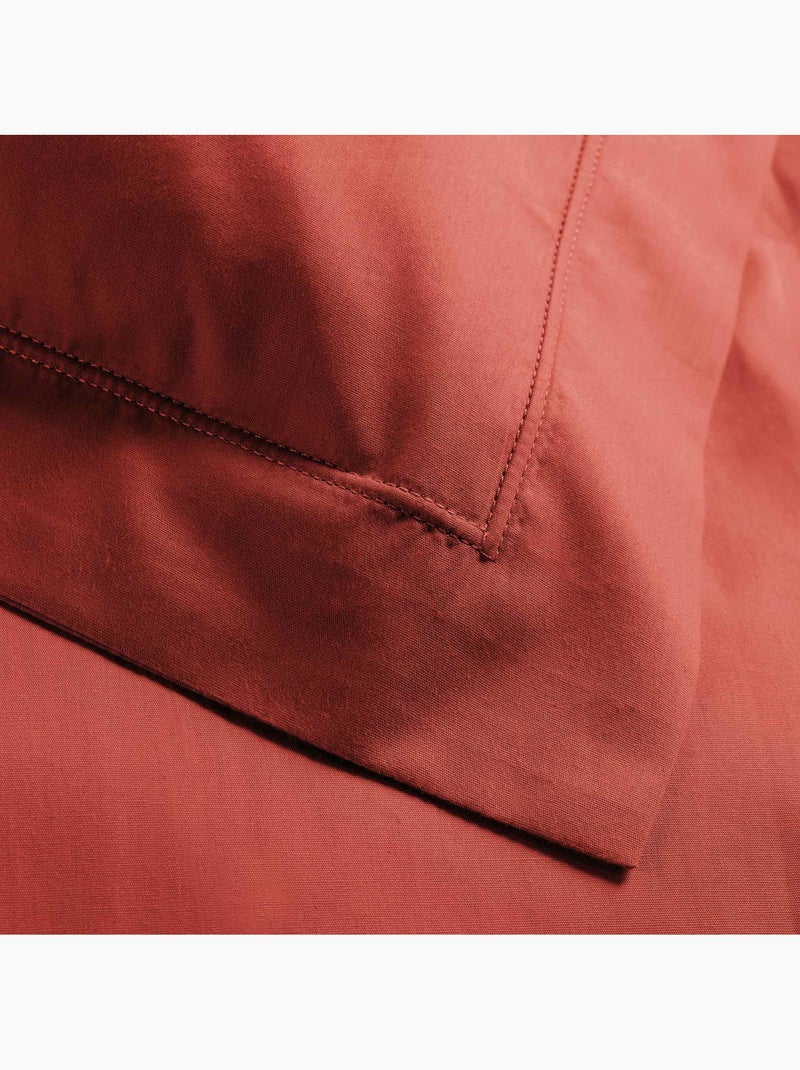 Parure de lit – Percale de coton 78 fils – Qualité Hôtel – 2 taies 63x63 cm Terracotta - Kiabi