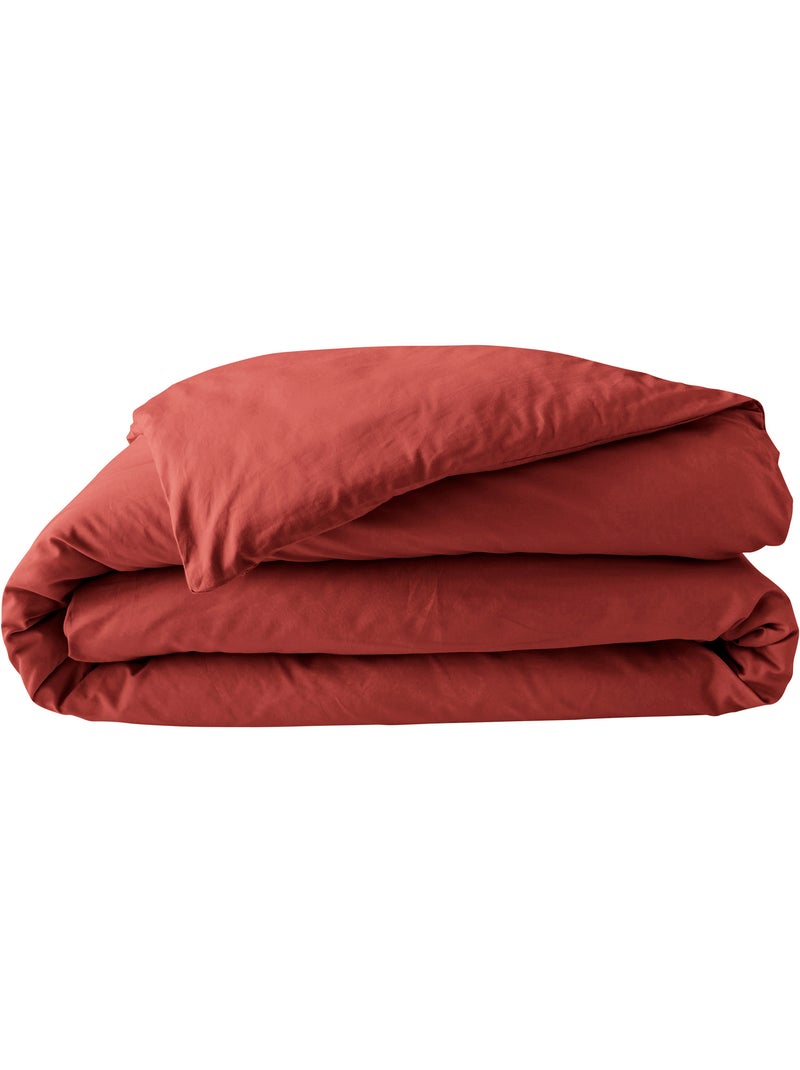 Parure de lit – Percale de coton 78 fils – Qualité Hôtel – 2 taies 63x63 cm Terracotta - Kiabi