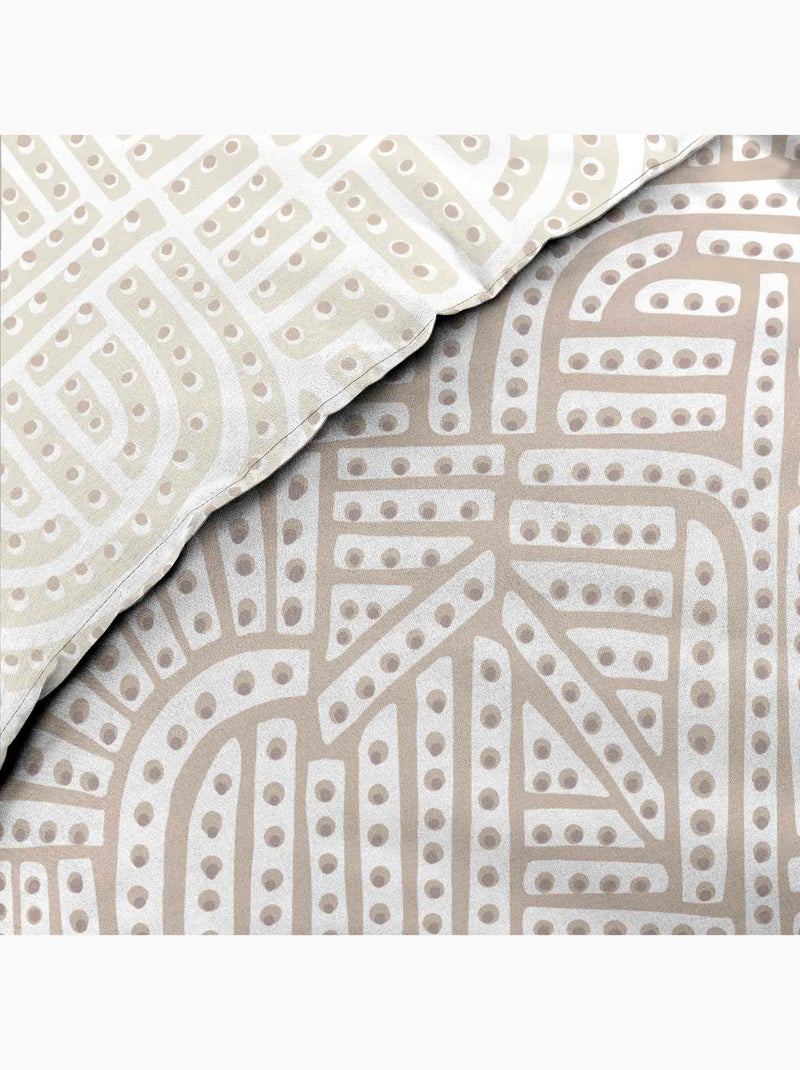 Parure de lit Percale de Coton 78fils Eliot Douceur d'Intérieur Beige - Kiabi