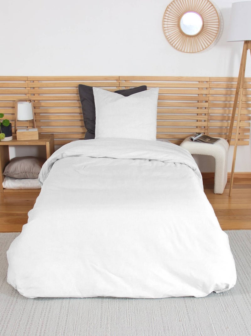 Parure de lit percale de coton blanc Skala Blanc - Kiabi