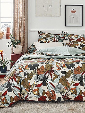 Parure de lit percale de coton CASCADE Taie 65x65 cm