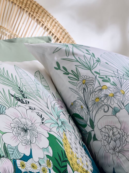 Parure de lit percale de coton collection BALI Taie 50x70 cm - Kiabi