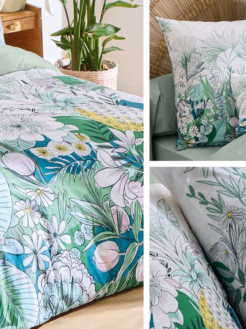 Parure de lit percale de coton collection BALI Taie 50x70 cm - Kiabi