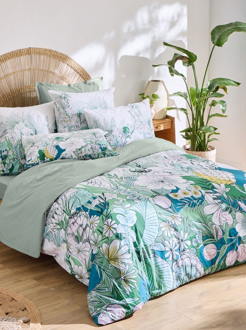 Parure de lit percale de coton collection BALI Taie 65x65 cm - Kiabi