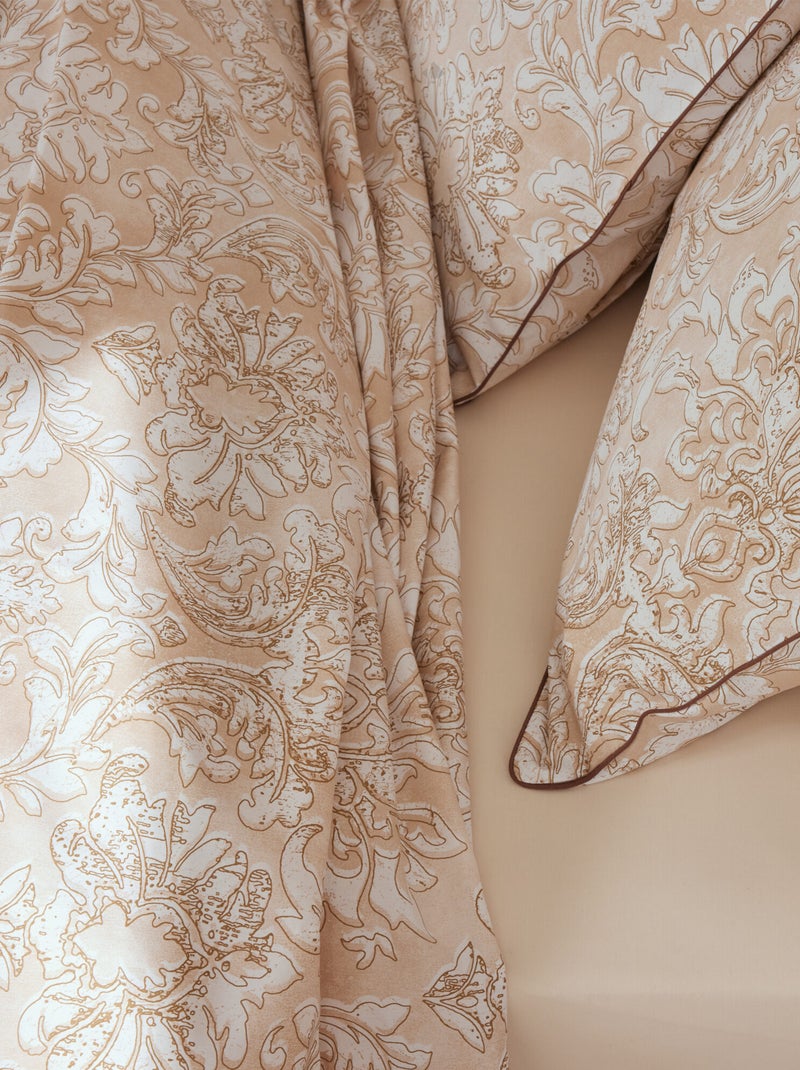 Parure de lit percale de coton collection PALAZZO Taie 65x65 cm Beige - Kiabi