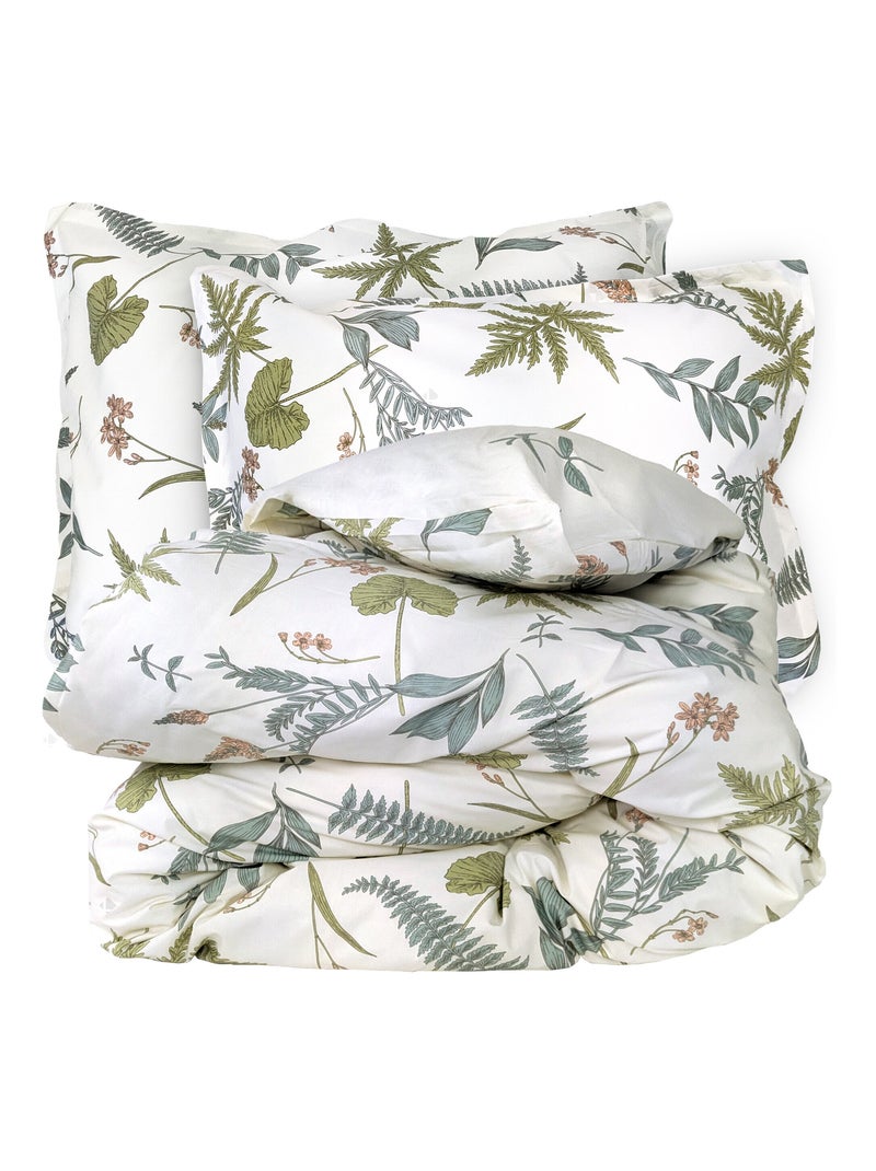 Parure de lit percale de coton FÉÉRIE Taie 50x70 cm Vert clair - Kiabi
