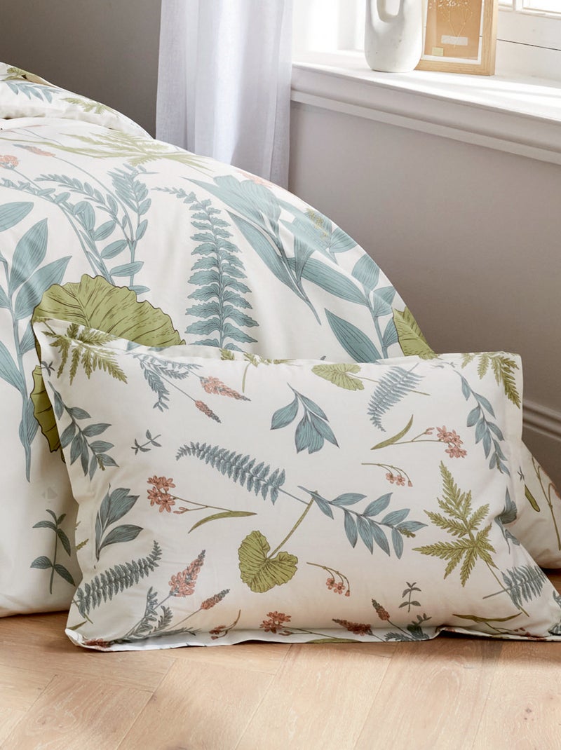 Parure de lit percale de coton FÉÉRIE Taie 50x70 cm Vert clair - Kiabi