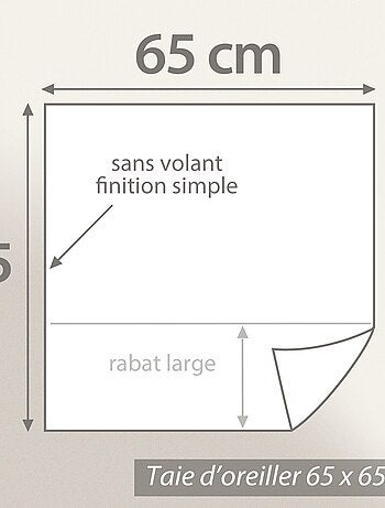 Parure de lit percale de coton FÉÉRIE Taie 65x65 cm