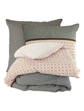 Parure de lit percale de coton GABIN ÉPICE Taie 65x65 cm