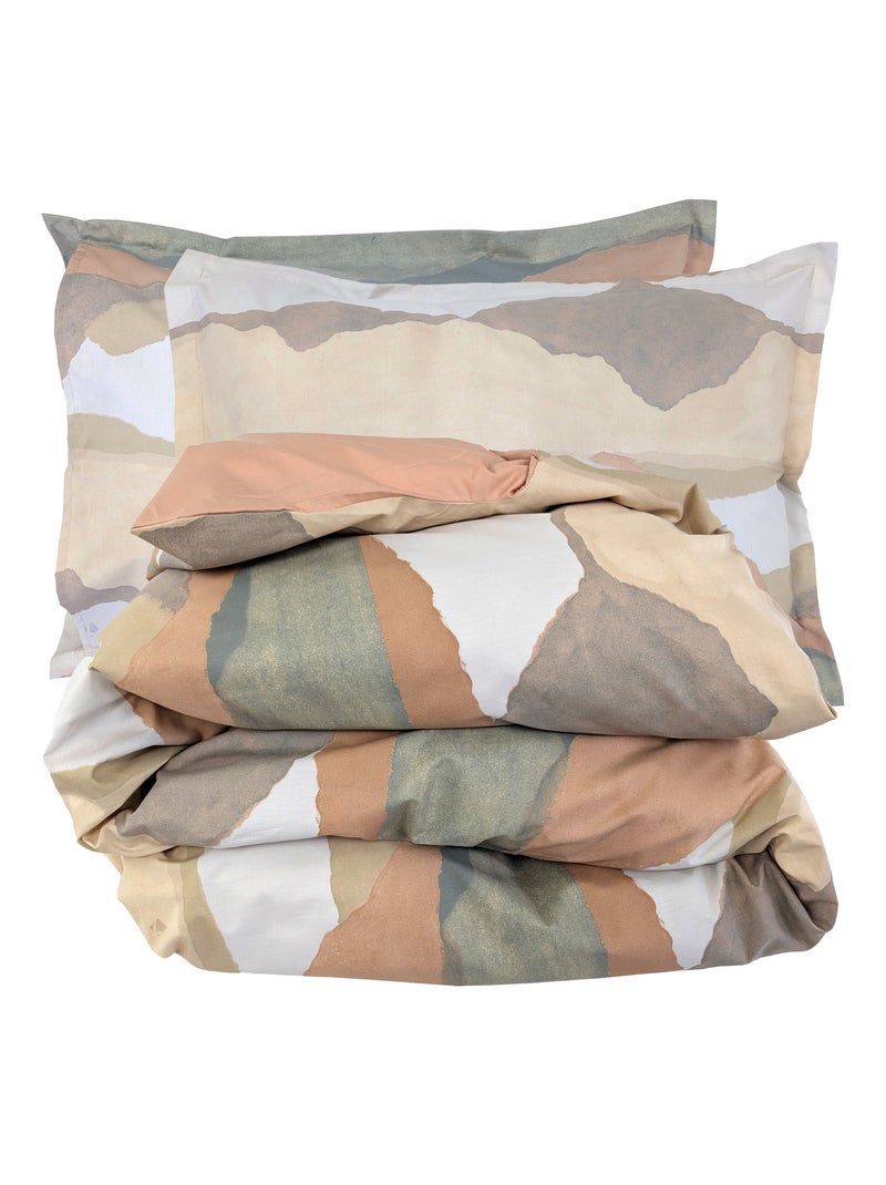 Parure de lit percale de coton LAND CRAIE Taie 50x70 cm Multicolore - Kiabi