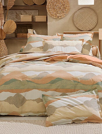 Parure de lit percale de coton LAND CRAIE Taie 65x65 cm