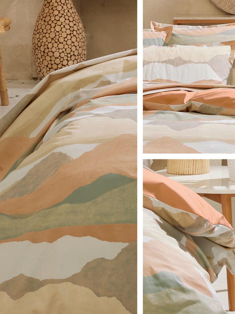 Parure de lit percale de coton LAND CRAIE Taie 65x65 cm Multicolore - Kiabi