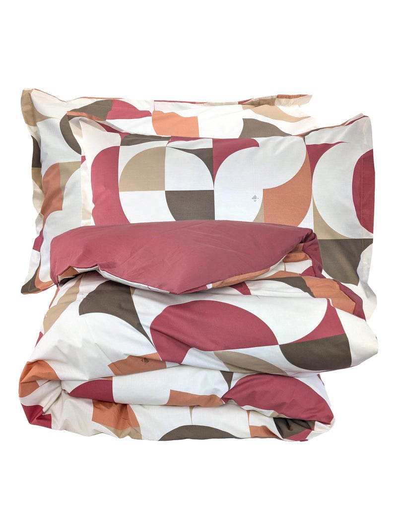 Parure de lit percale de coton MODULO Taie 50x70 cm Multicolore - Kiabi