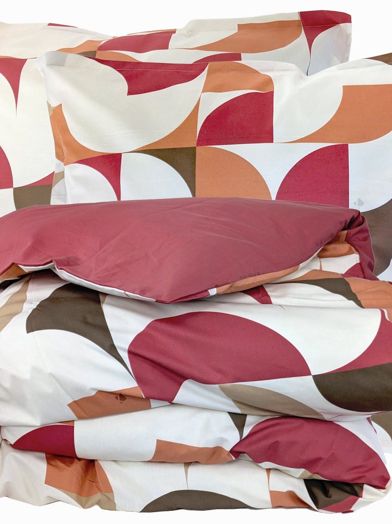 Parure de lit percale de coton MODULO Taie 65x65 cm Multicolore - Kiabi