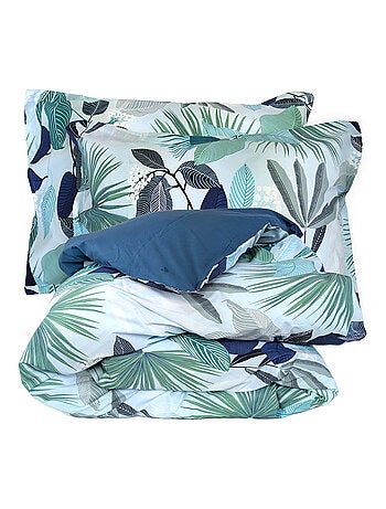 Parure de lit percale de coton MOOREA PACIFIC bleu cobalt Taie 50x70 cm