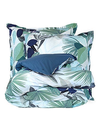 Parure de lit percale de coton MOOREA PACIFIC bleu cobalt Taie 65x65 cm
