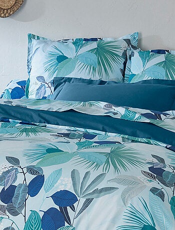 Parure de lit percale de coton MOOREA PACIFIC bleu cobalt Taie 65x65 cm