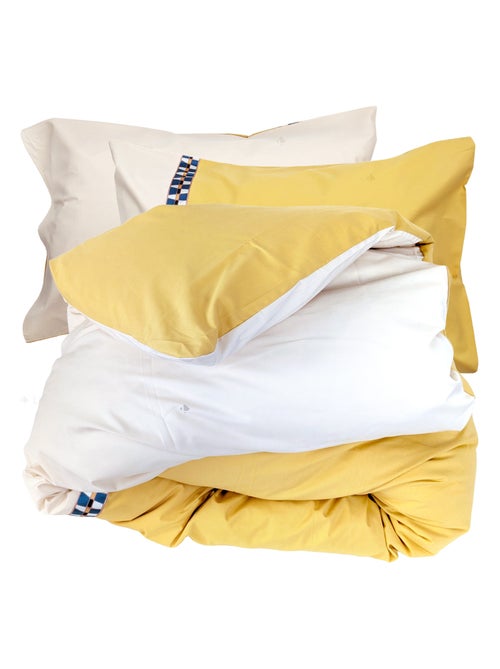 Parure de lit percale de coton ROMY AMBRE Taie 50x70 cm - Kiabi